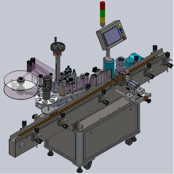 JTB107 vertical cylinder round bottle positioning and labeling machine