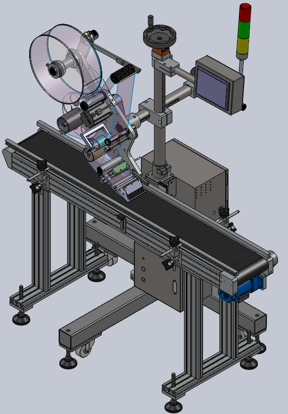 JTB601 floor-type labeling machine with conveyor belt (top paste)